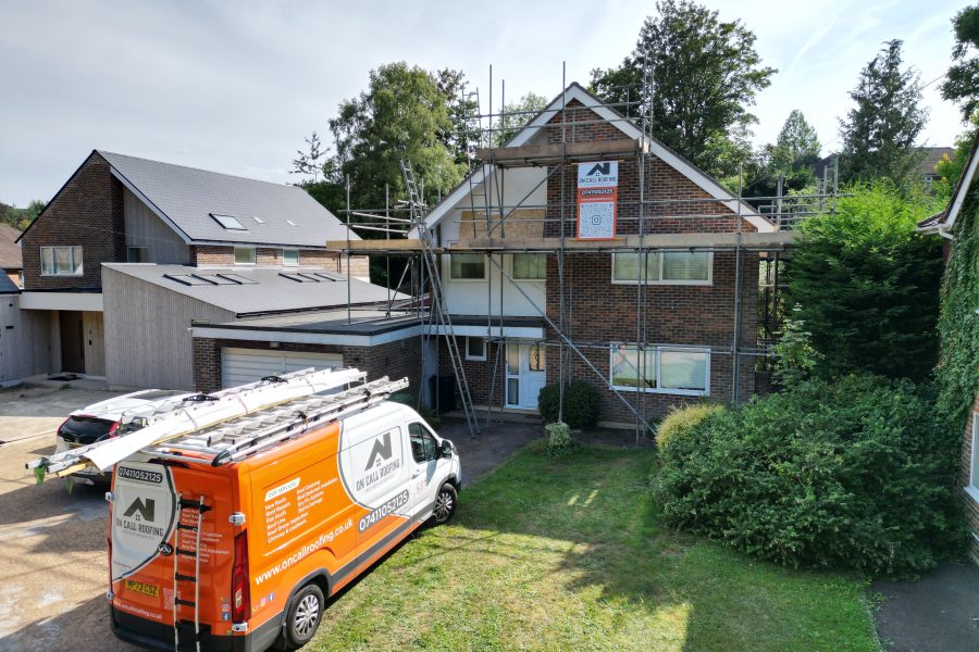 On call work van outside house
